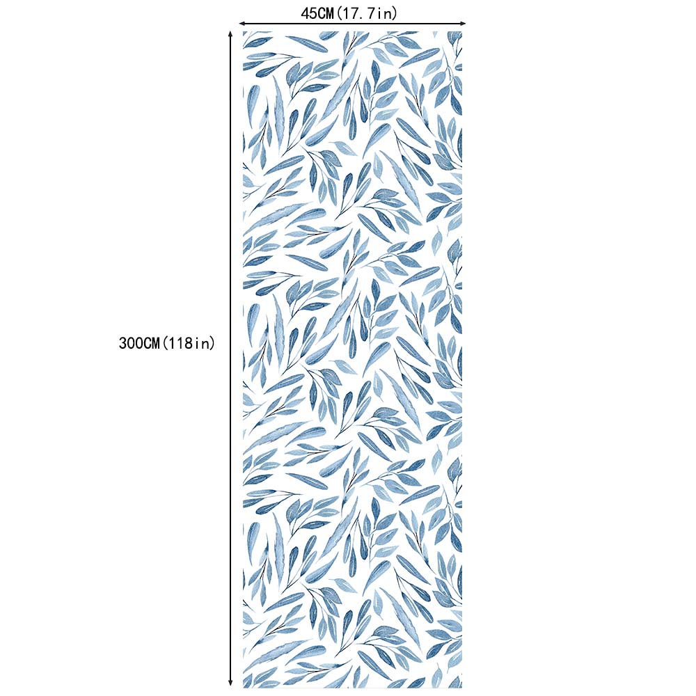 HaokHome Boho Peel and Stick Wallpaper Blue Branches Leaves Removable Vinyl Self Adhesive Contact Paper