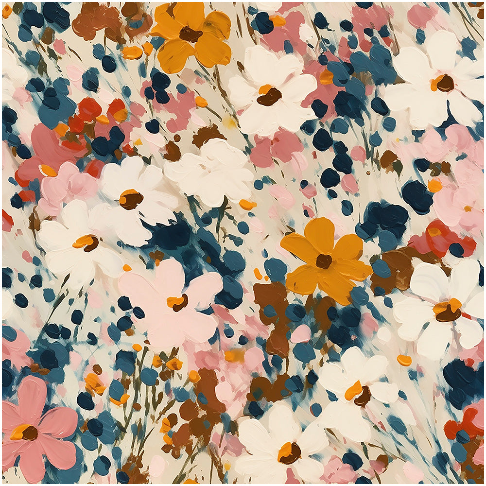 HaokHome Peel and Stick Wallpaper Abstract Oil Painting Colorful Wildflower Wall Mural Removable Self Adhesive Boho Art Floral Wallpaper