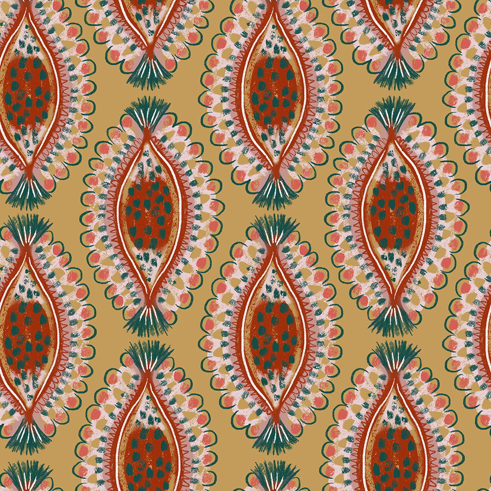 HaokHome Eclectic Boho Wallpaper – Abstract Petal Pattern in Blush Pink