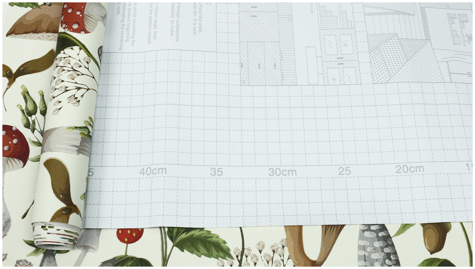 HaokHome 93279-2 Boho Beige Mushroom Peel and Stick Wallpaper Forest Removable Stick on Contact Paper for Kitchen Bathroom