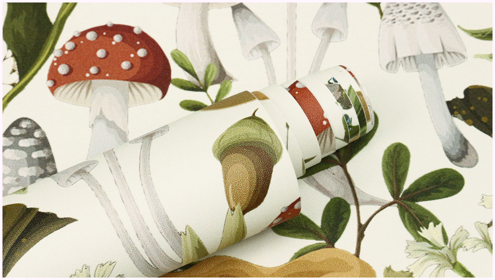 HaokHome 93279-2 Boho Beige Mushroom Peel and Stick Wallpaper Forest Removable Stick on Contact Paper for Kitchen Bathroom