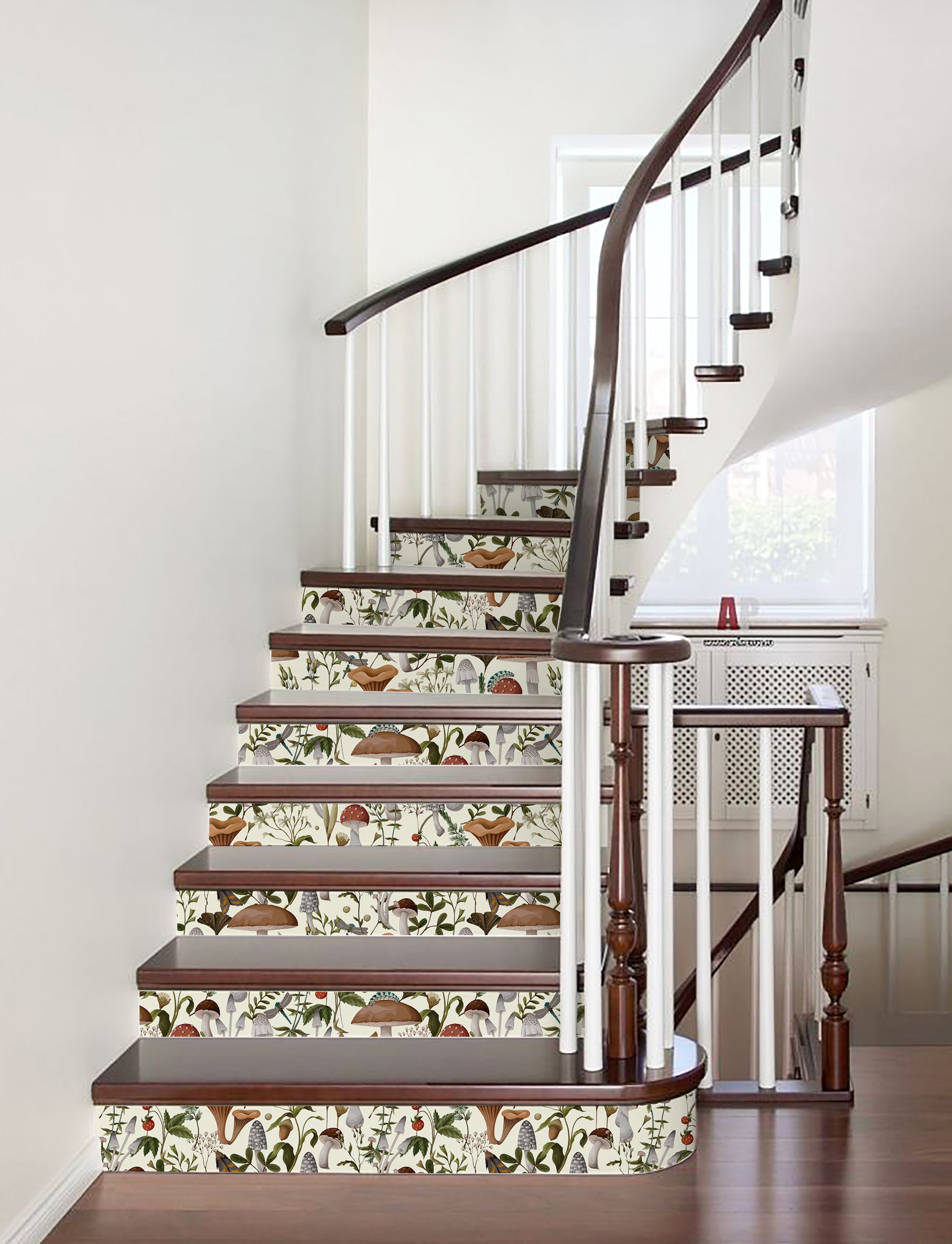 HaokHome 93279-2 Boho Beige Mushroom Peel and Stick Wallpaper Forest Removable Stick on Contact Paper for Kitchen Bathroom