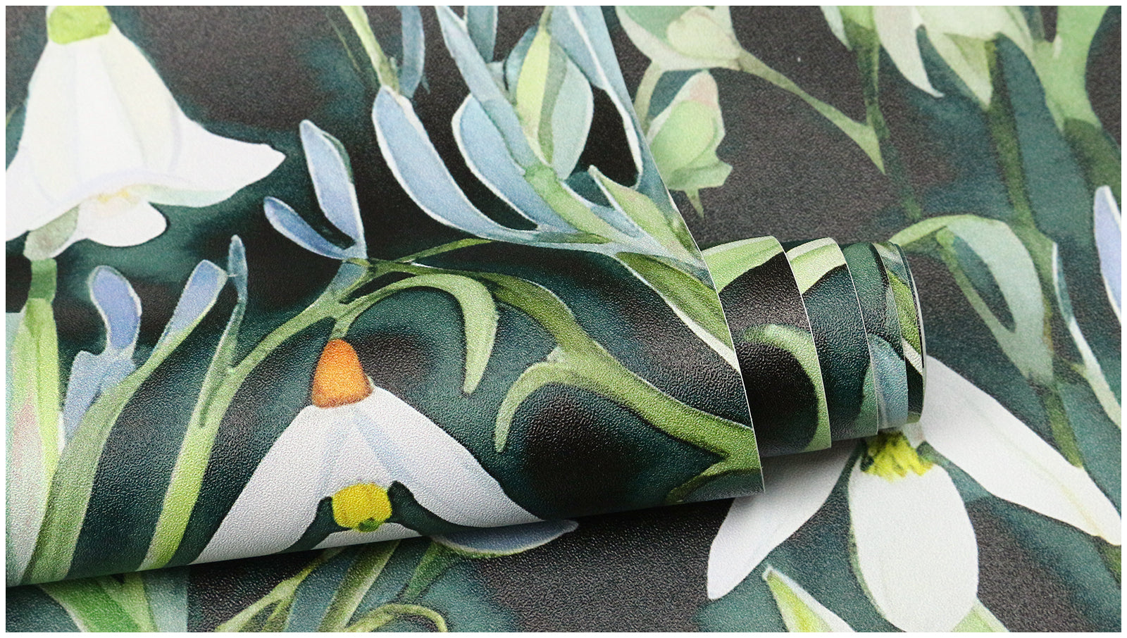 HAOKHOME 93345 Peel and Stick Wallpaper Floral Removable Wall Paper Green/White Vinyl Stick on Wall Mural Contact Paper