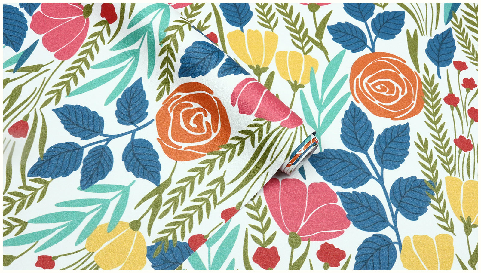 HAOKHOME 93386-4 Peel and Stick Wallpaper Floral Removable Stick on Contact Paper for Bathroom White/Orange/Green