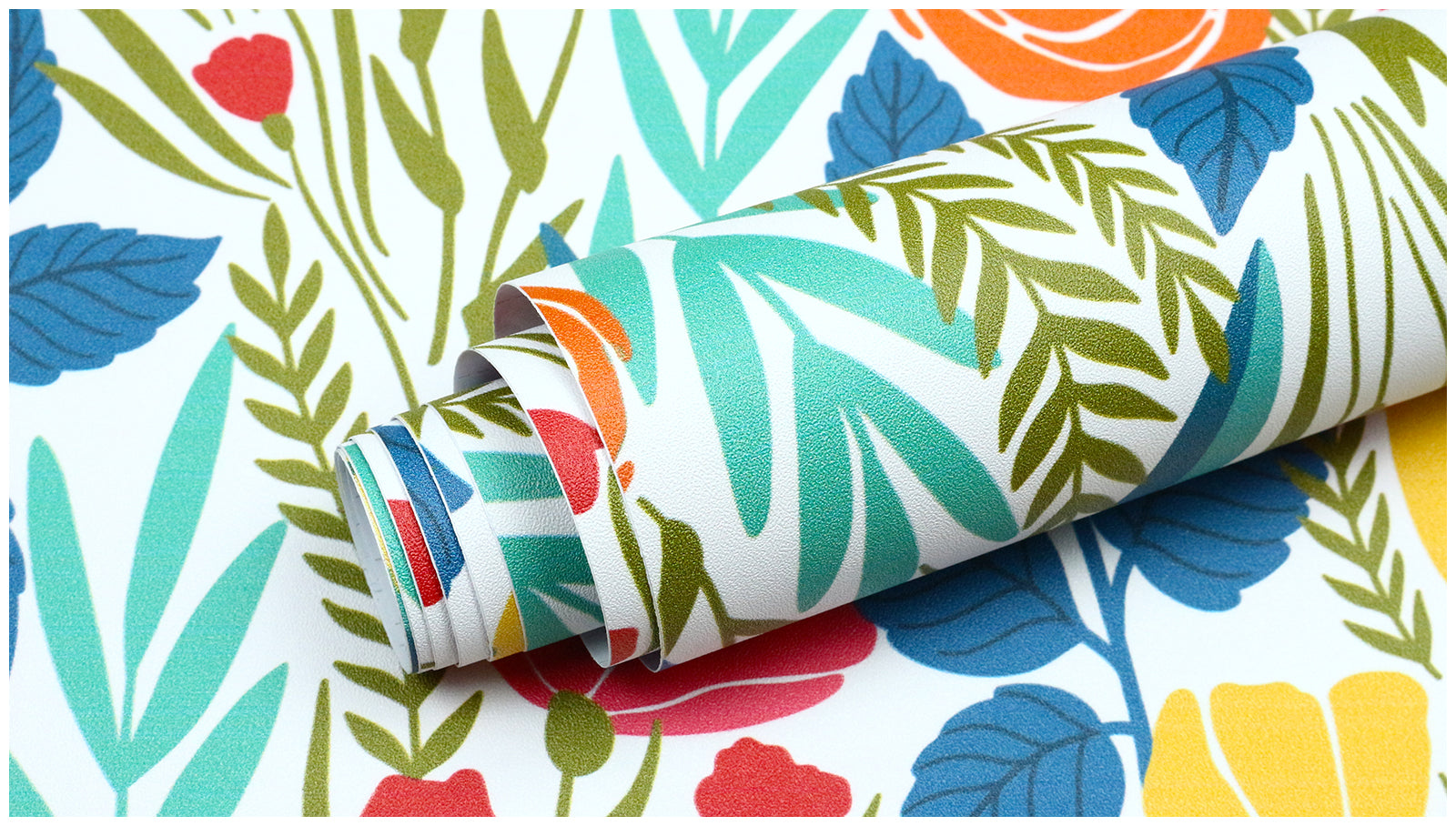 HAOKHOME 93386-4 Peel and Stick Wallpaper Floral Removable Stick on Contact Paper for Bathroom White/Orange/Green