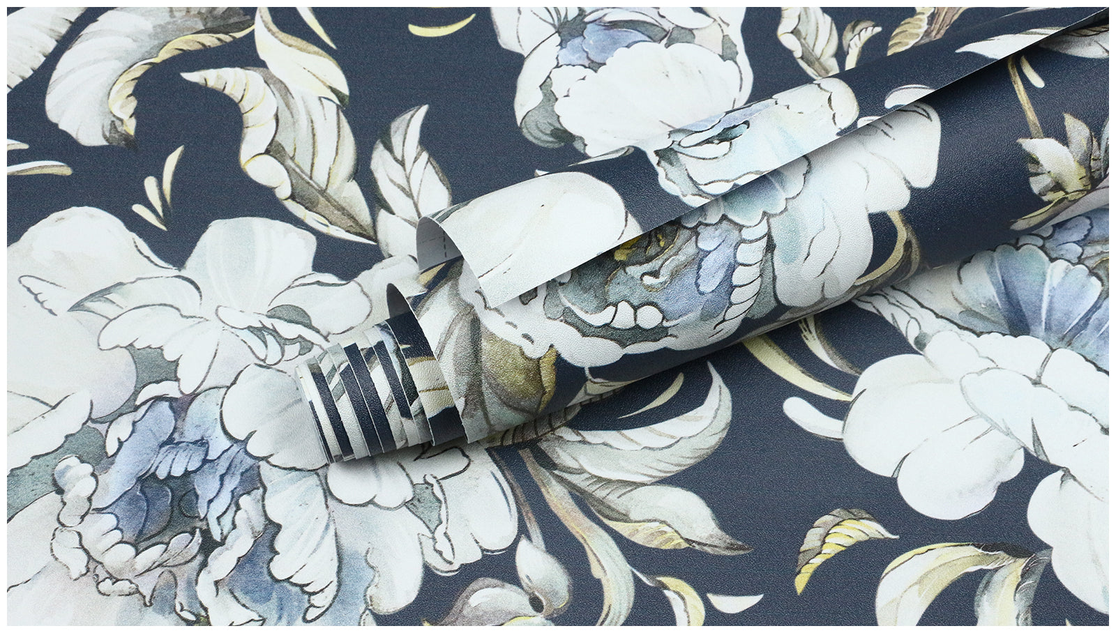 HAOKHOME 94030-1 Vintage Damask Wallpaper Peel and Stick Floral Removable Wall Paper Navy/Cream/Brown for Bedroom Contact Paper