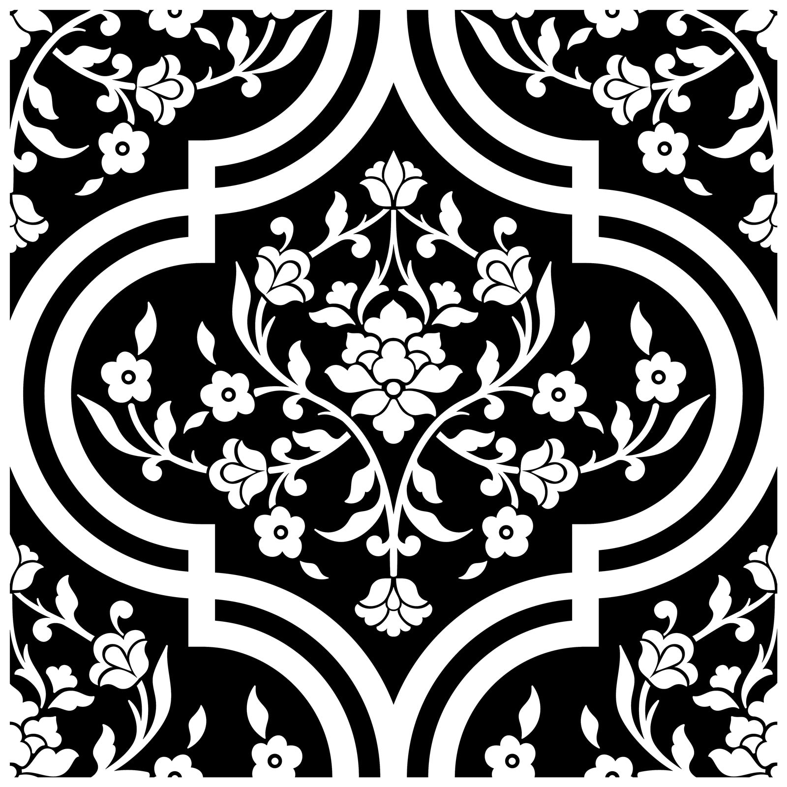 black and white patterned wallpaper