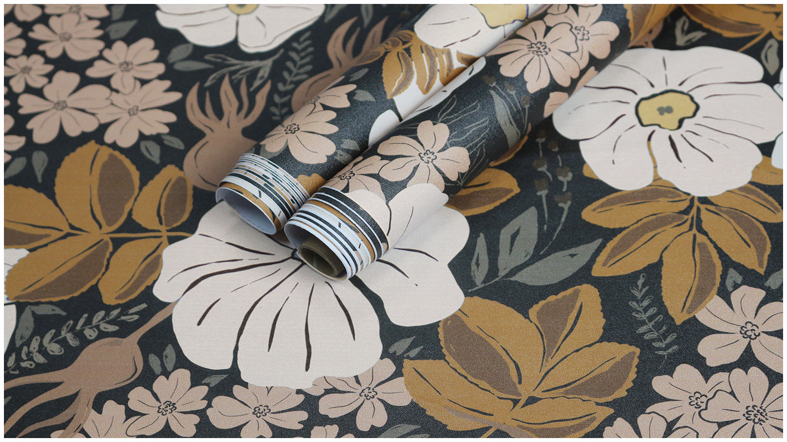 HaokHome 93275 HaokHome 93275 Vintage Floral Peel and Stick Wallpaper – Beige & Brown Botanical Pattern