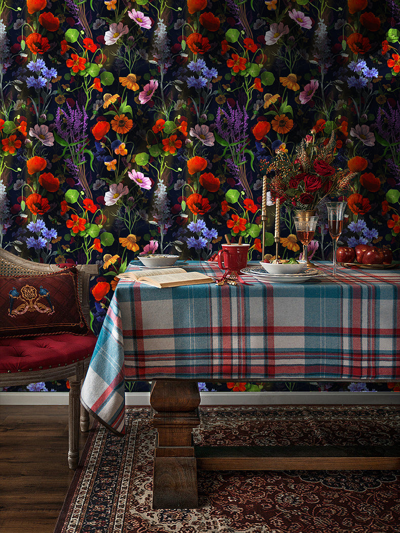 HaokHome Bold Botanical Dark Floral Wallpaper Vintage Elegance for Your Home