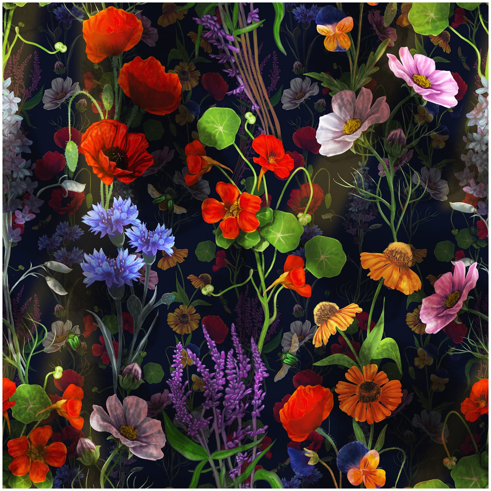 HaokHome Bold Botanical Dark Floral Wallpaper Vintage Elegance for Your Home