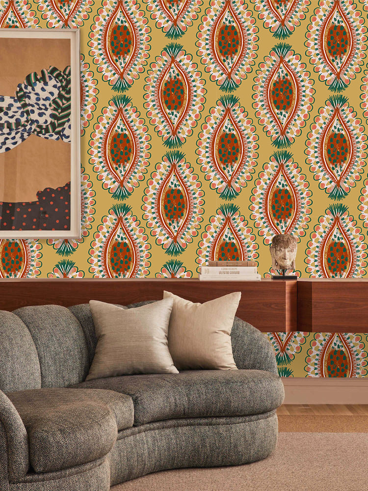 HaokHome Eclectic Boho Wallpaper – Abstract Petal Pattern in Blush Pink