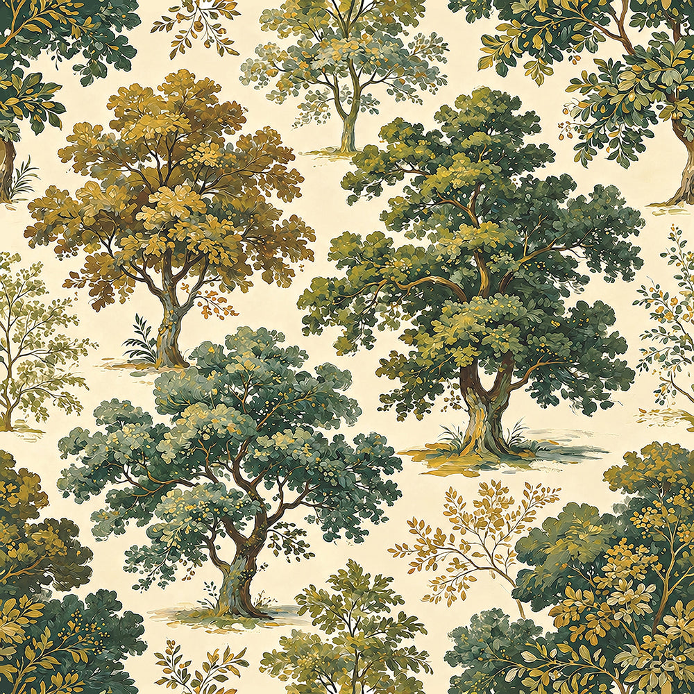 HaokHome Peel and Stick Wallpaper Vintage Green Forest Wall Mural Removable Self Adhesive Classic Tree Wallpaper