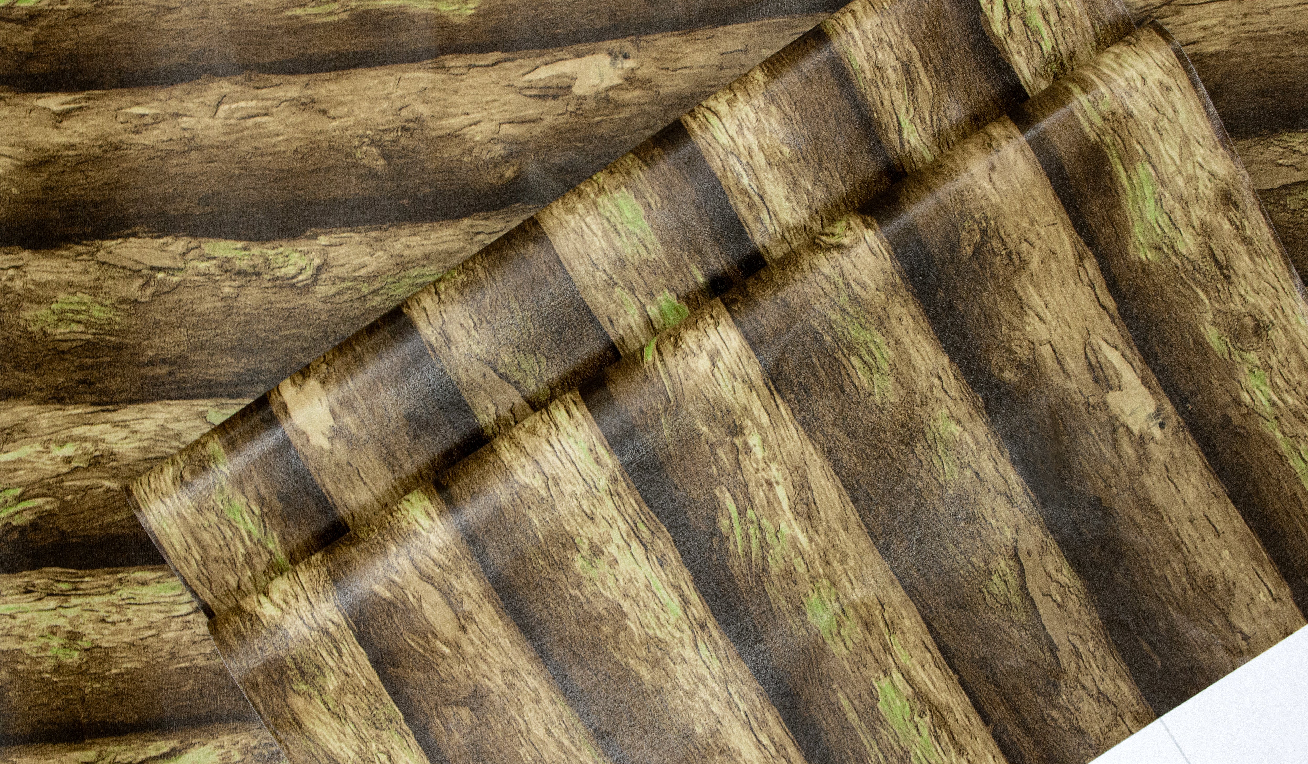 HaokHome Peel and Stick Wood Log Wallpaper Rustic Tree Bark Wall Mural Natural Forest Timber Pattern Removable Self Adhesive Vinyl Wallpaper for Cabin, Living Room, Accent Wall