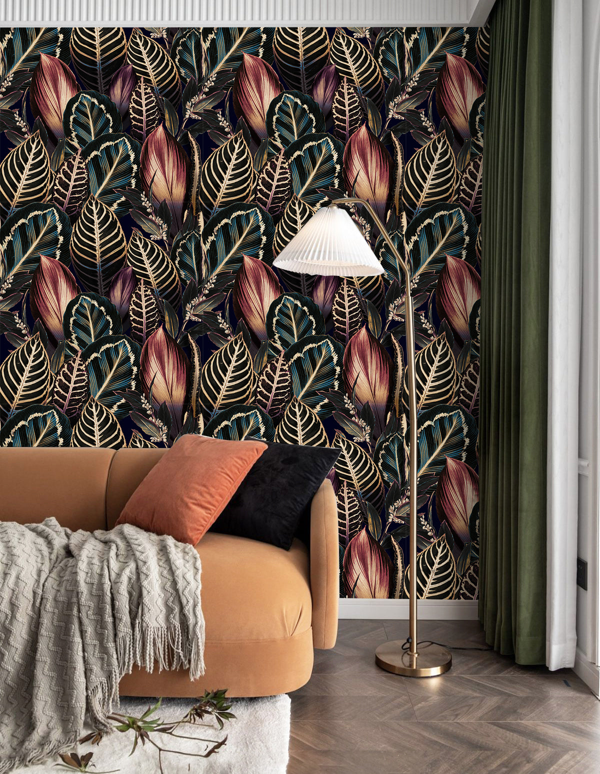 HaokHome Tropical Palm Leaf Wallpaper Lush Greenery for a Refreshing Indoor Oasis