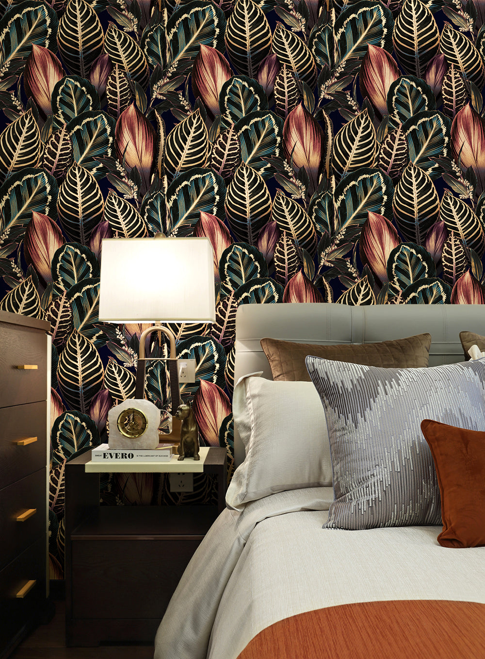 HaokHome Tropical Palm Leaf Wallpaper Lush Greenery for a Refreshing Indoor Oasis