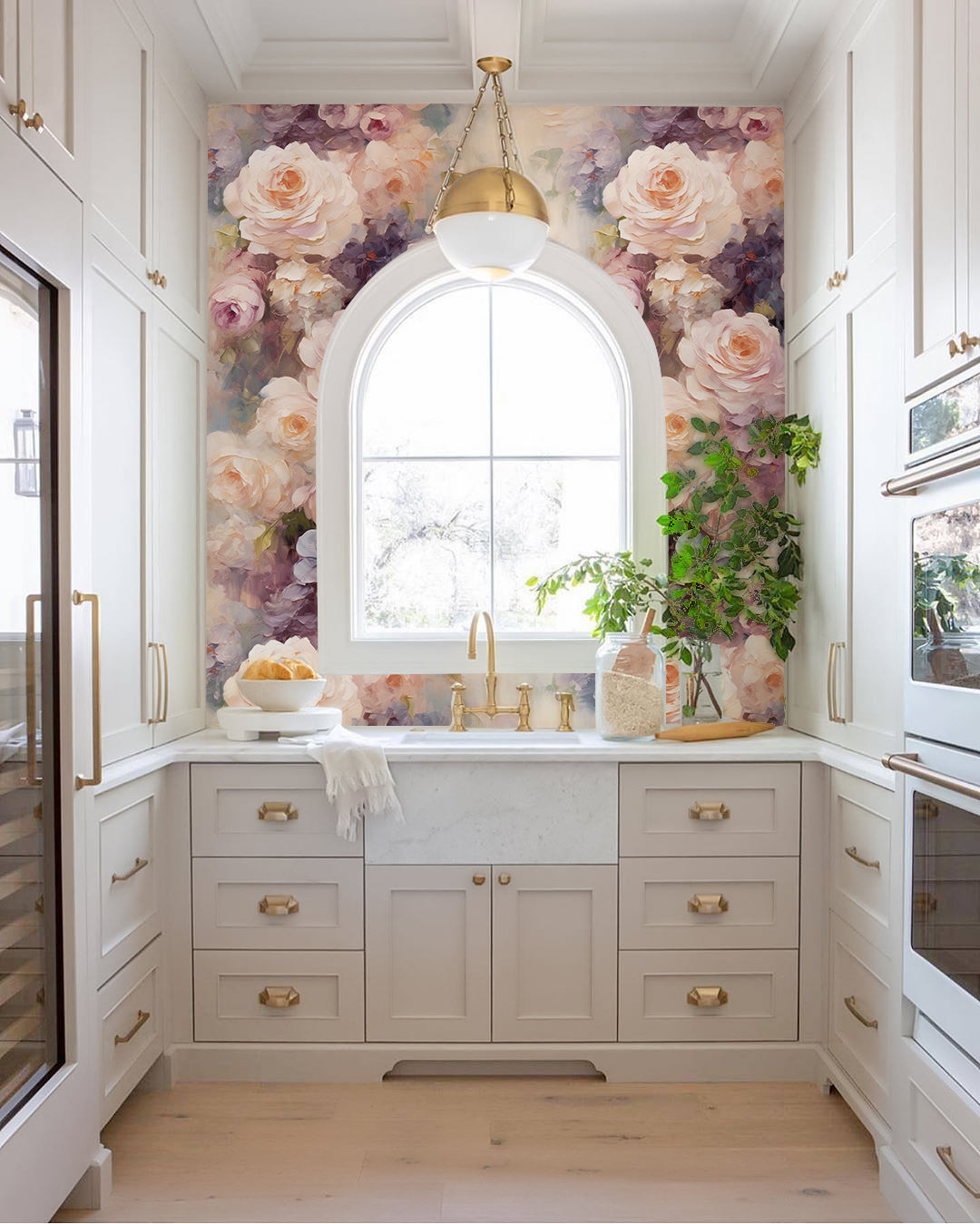 HaokHome Vintage Rose Garden Wallpaper Romantic Floral Art for Timeless Interiors