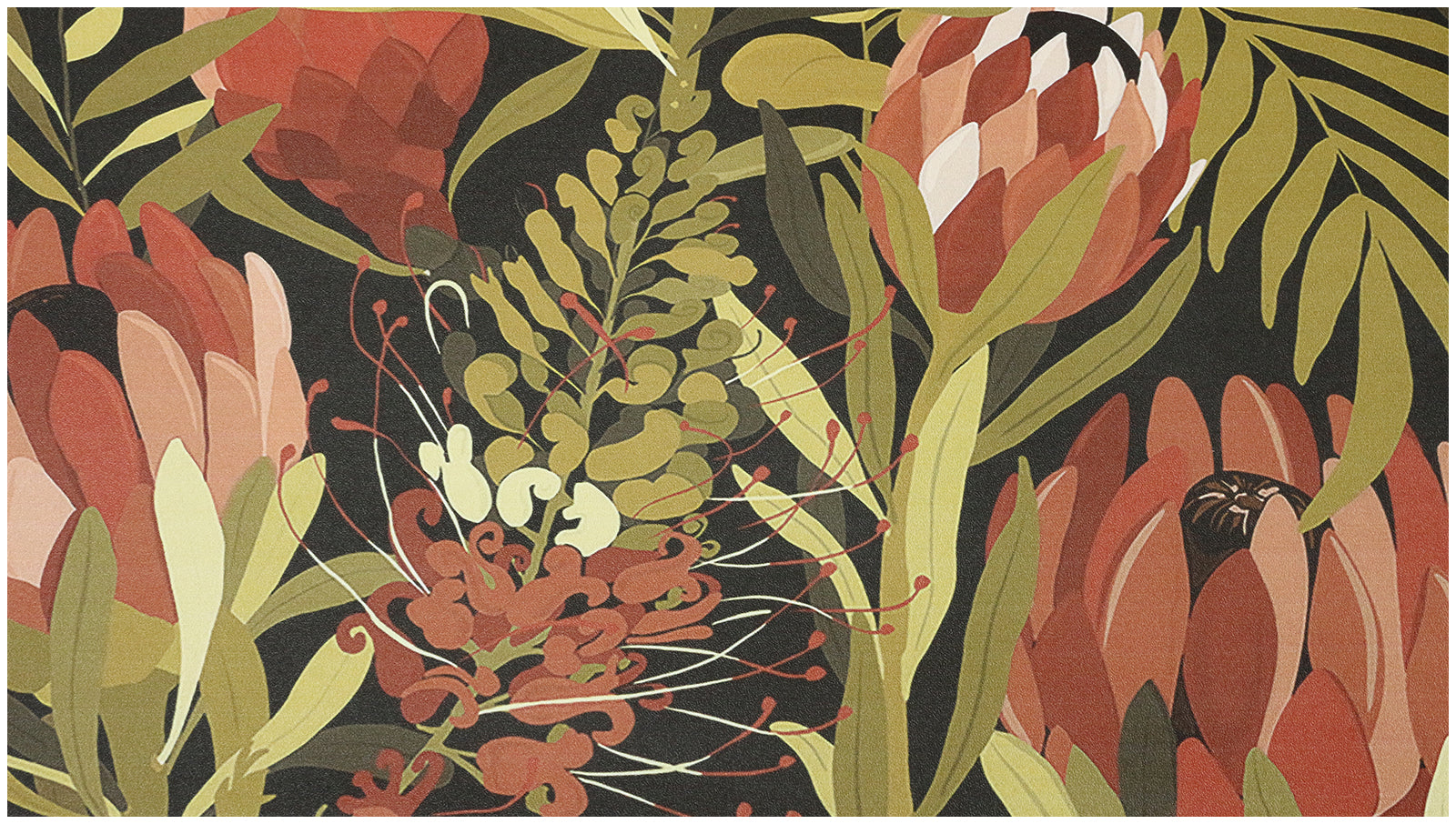 HaokHome Wallpaper Peel and Stick Floral Boho Pink/Green/Red Retro Wall Decor Living Room Removable Mural