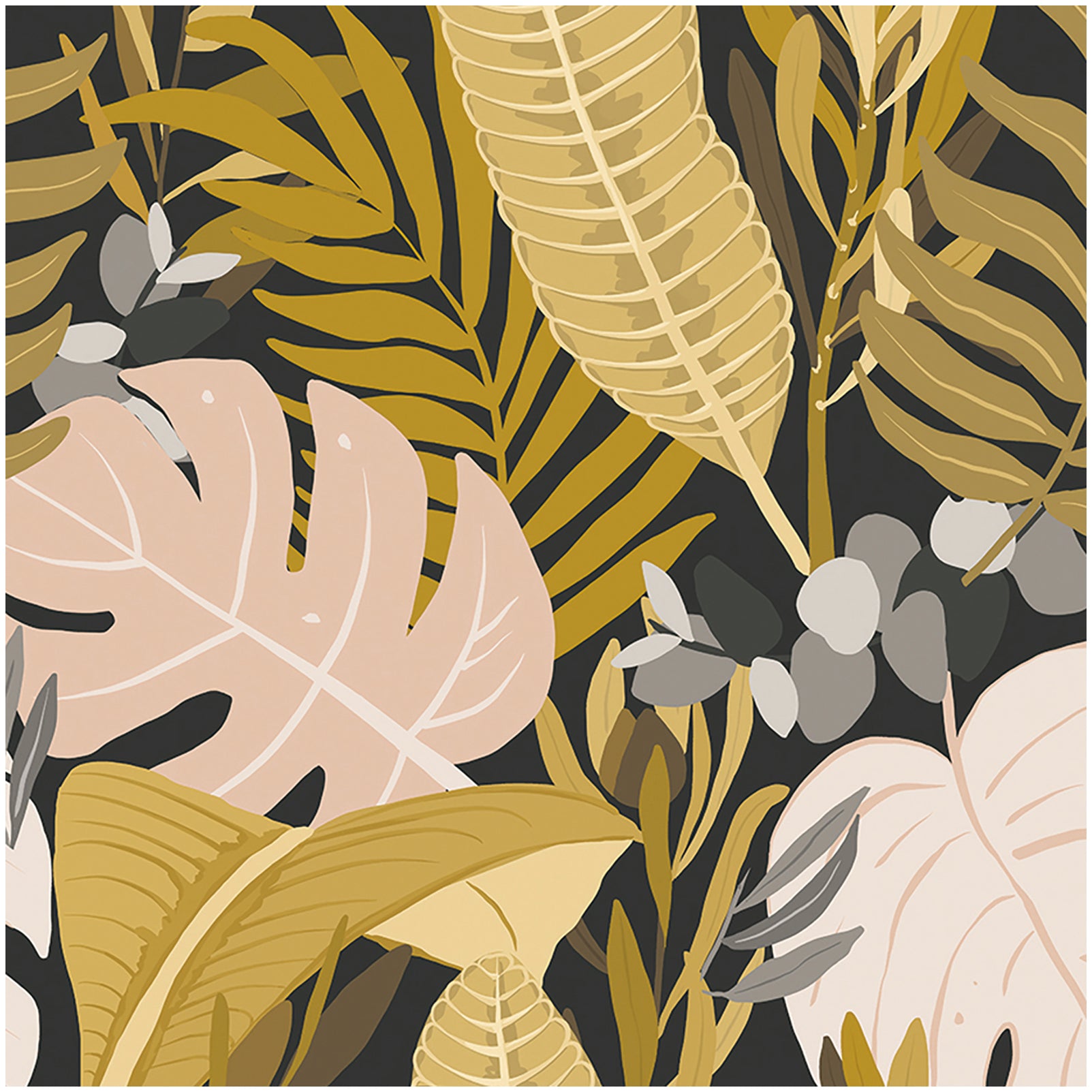 HaokHome Wallpaper Peel and Stick Floral Boho Pink/Yellow/Green Retro Wall Decor Living Room Removable Mural