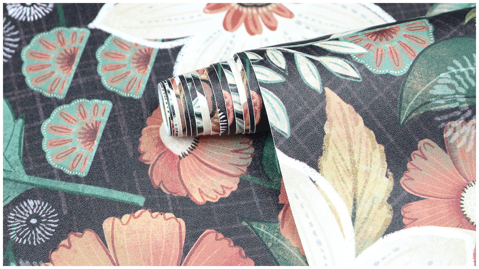 HaokHome Wallpaper Peel and Stick Floral Botanical Dark Brown/Beige/Green Retro Wall Decor Removable Mural for Bedroom & Living Room