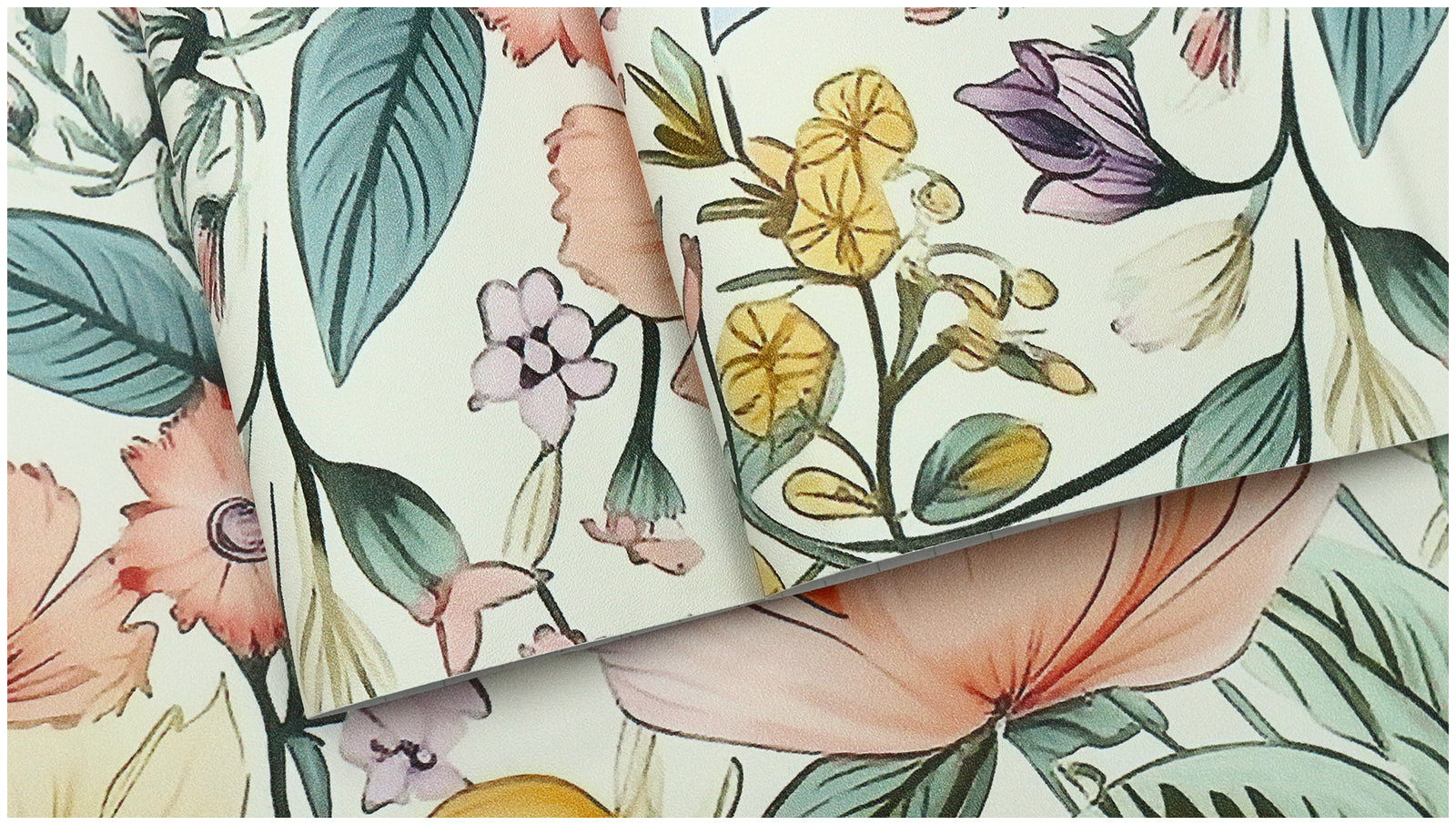 HaokHome Wallpaper Peel and Stick Floral Pink/Yellow/Blue Botanical Wall Decor Living Room Removable Mural