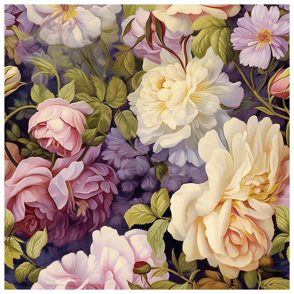 HaokHome Wallpaper Peel and Stick Floral Watercolor Wall Decor in Pink, White & Yellow Roses Removable Mural