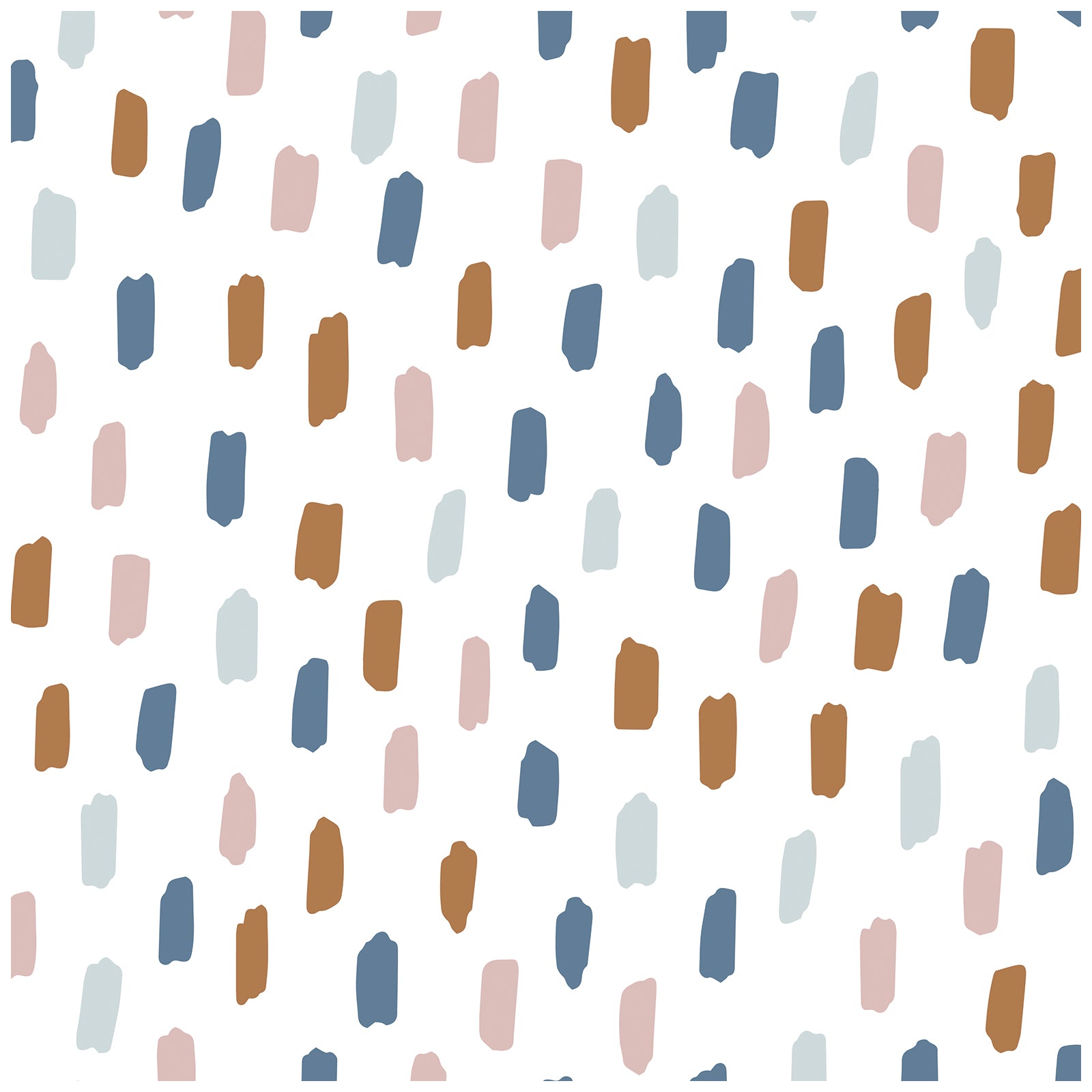 HaokHome Wallpaper Peel and Stick Geometric Abstract Brush Strokes Blue/Pink/Brown Minimalist Wall Decor Removable Mural for Kids' Room & Nursery