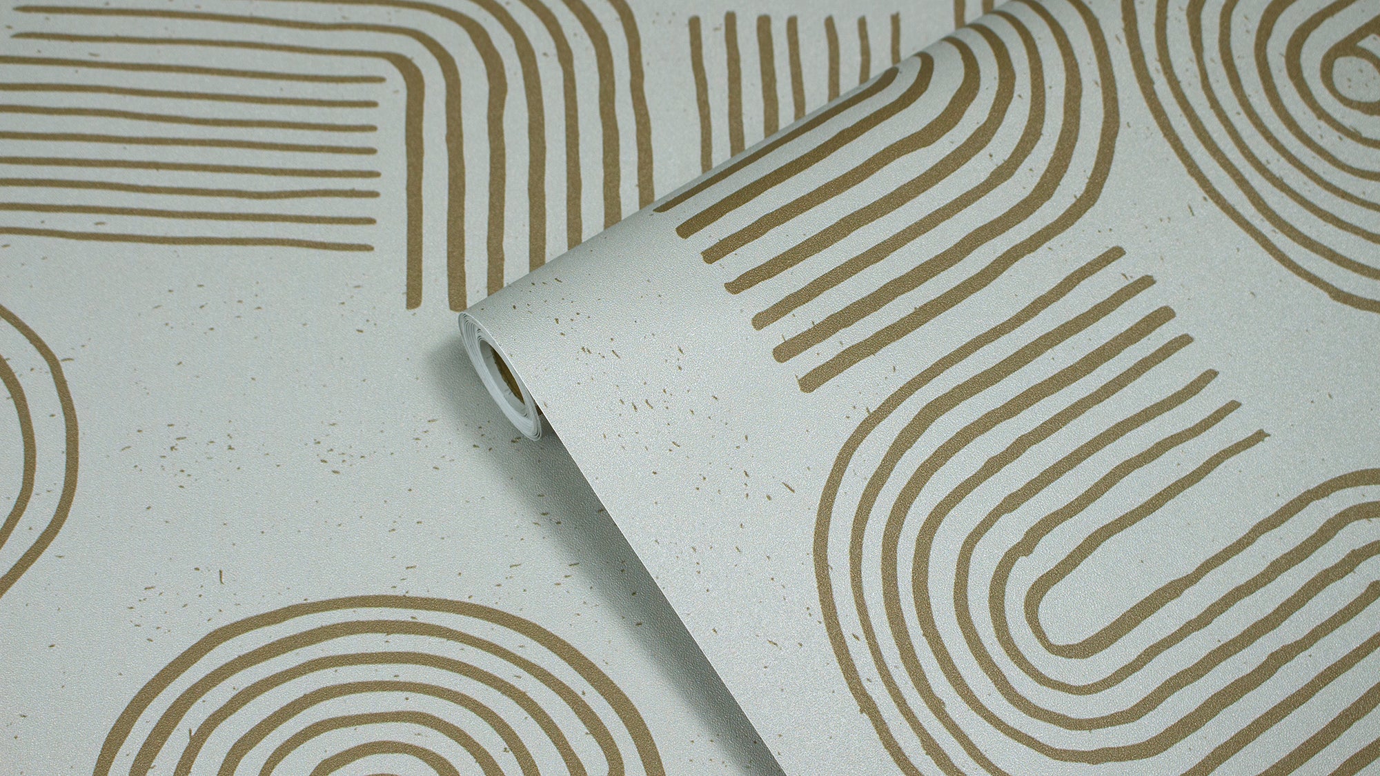 HaokHome Wallpaper Peel and Stick Geometric Curved Line Wall Decor in Olive Green & Mint Removable Mural