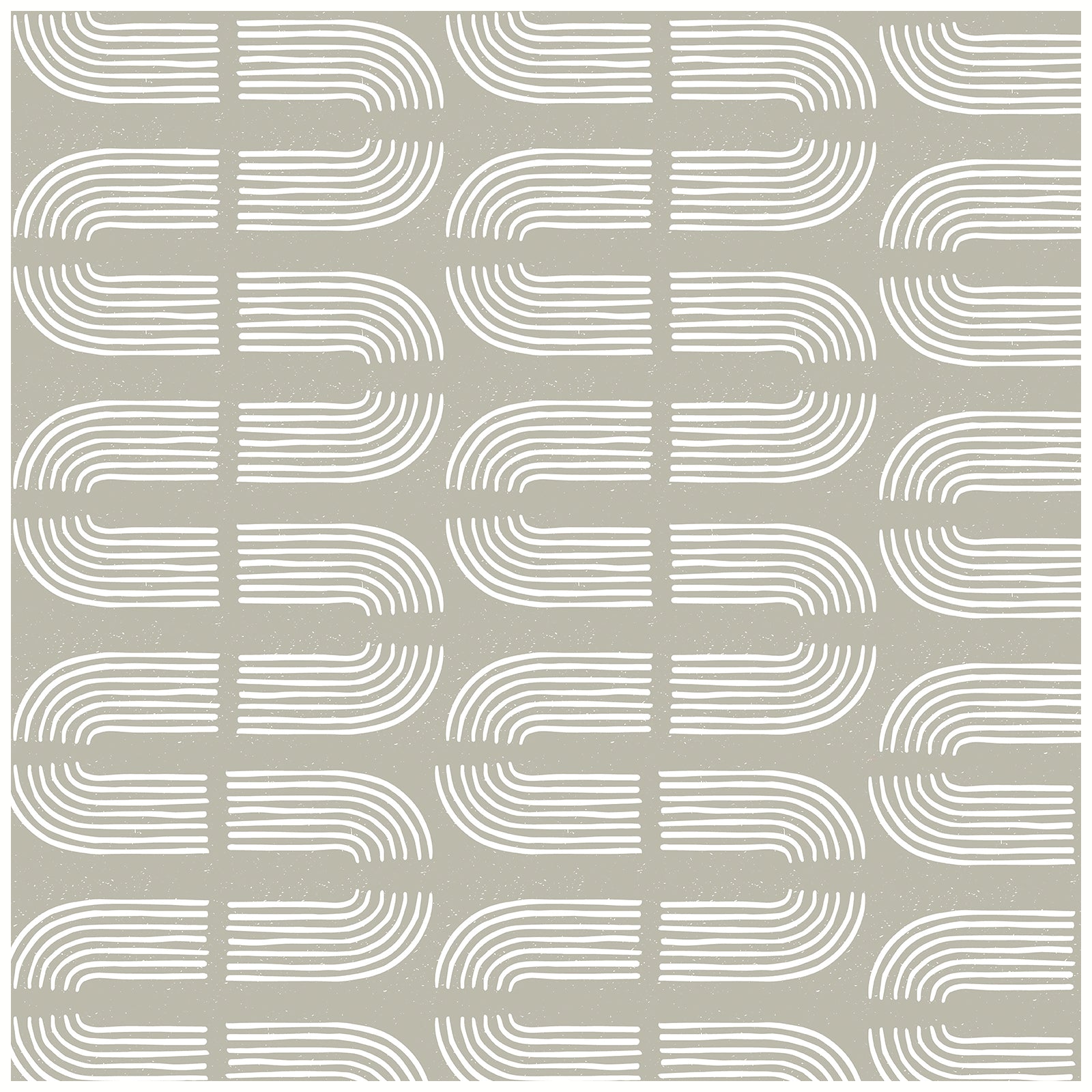 HaokHome Wallpaper Peel and Stick Geometric Curved Line Wall Decor in White & Sage Green Removable Mural