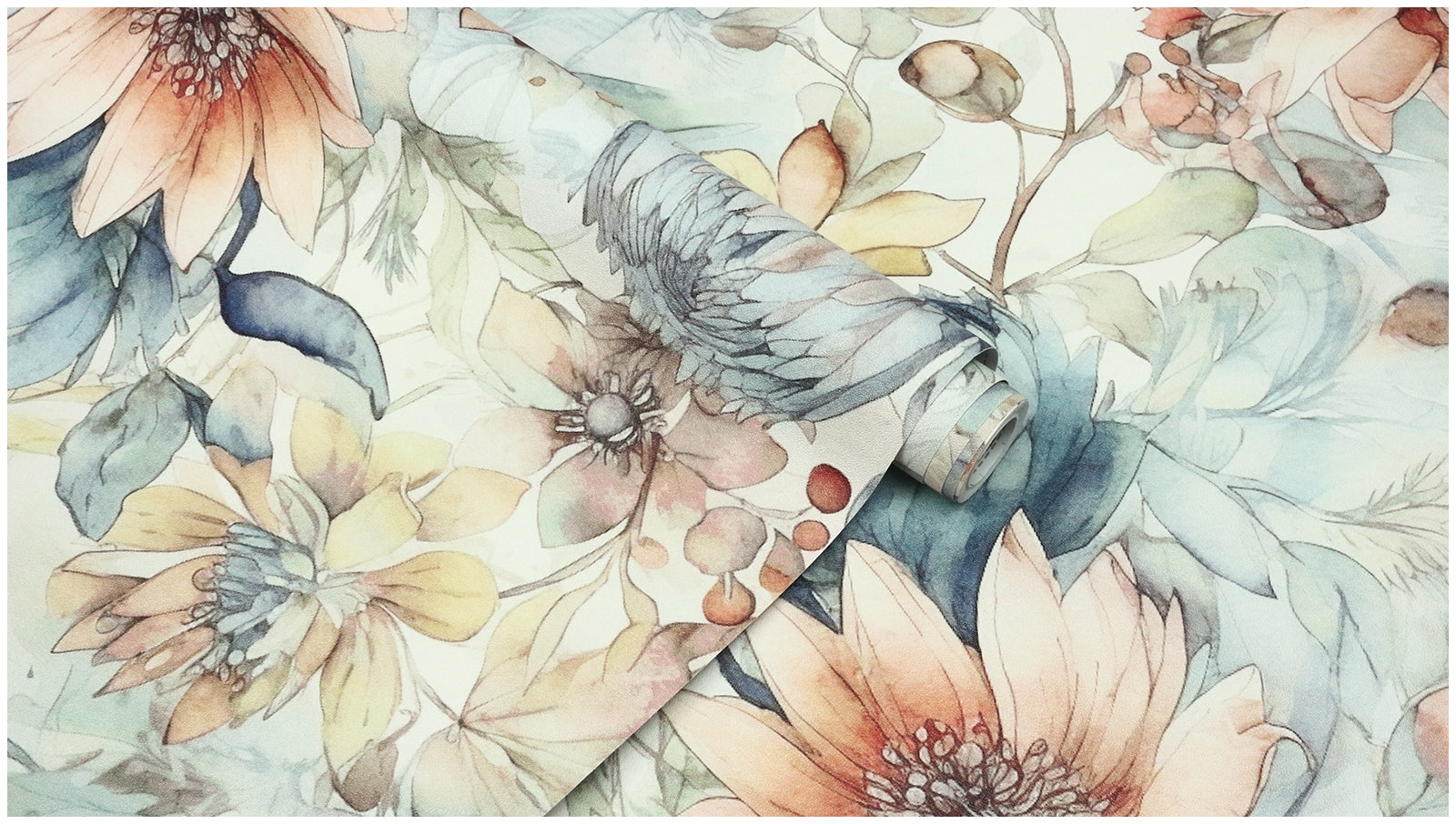 HaokHome Watercolor pink Floral Wallpaper Elegant Pastel Botanical Design for Home Décor