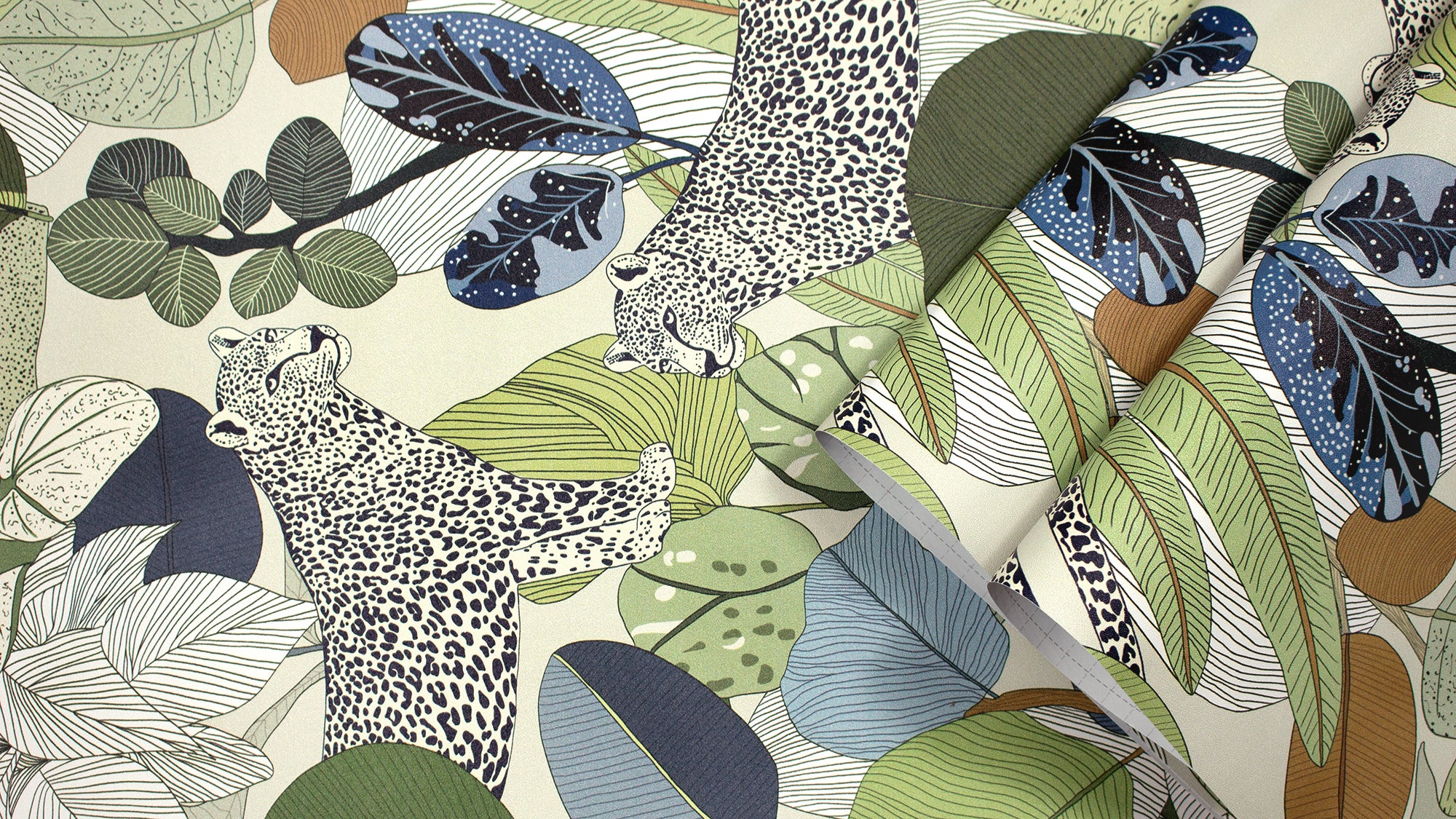 HaokHome Floral Peel and Stick Wallpaper Boho Leopard Tropical Botanical, Muted Color Leaf Removable Self Adhesive Vinyl Contact Paper for Living Room & Bedroom