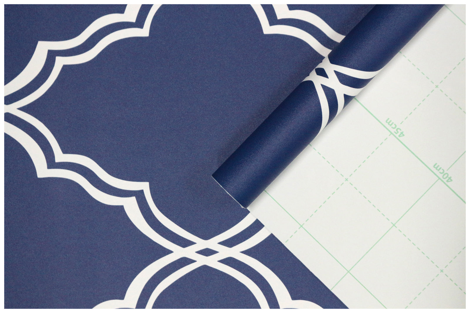 HaokHome Navy Blue Geometric Peel and Stick Wallpaper Removable Tiles Mural Contact Paper