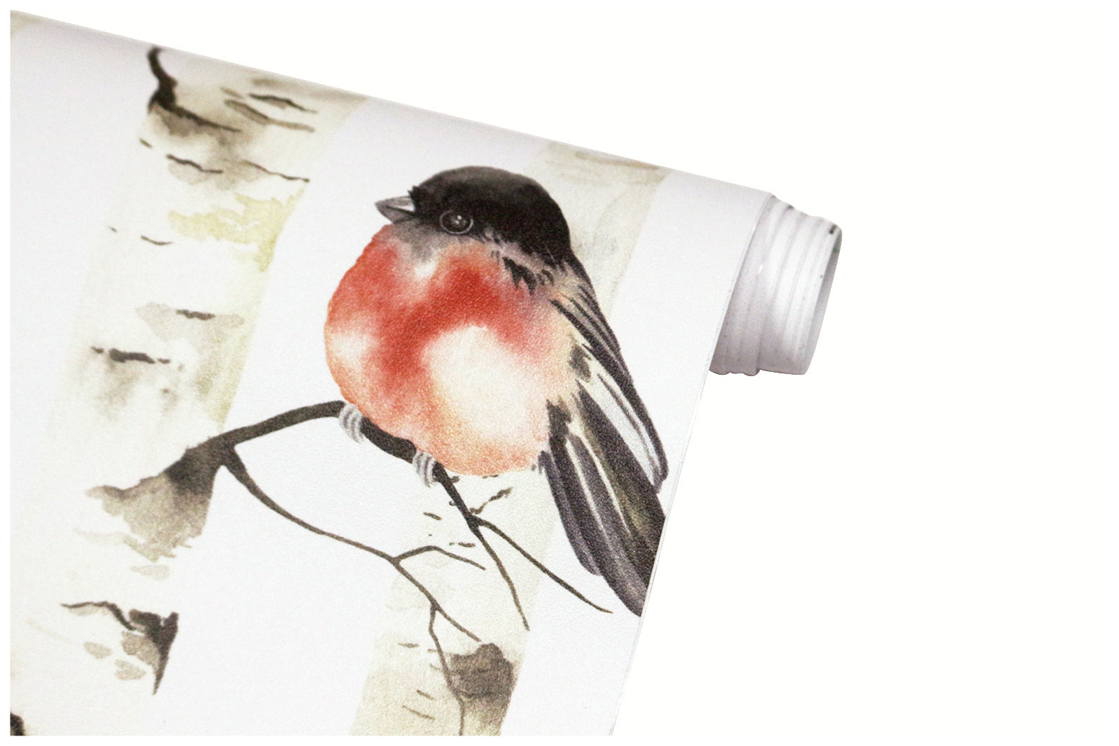 HaokHome Birch Tree Forest Birds Peel and Stick Wallpaper