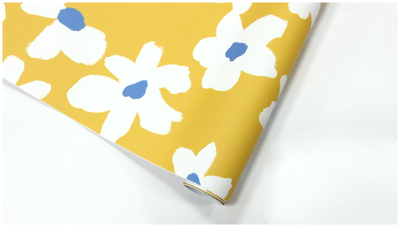 Mustard Daisy Floral Wall Mural – Retro Cottage Wallpaper