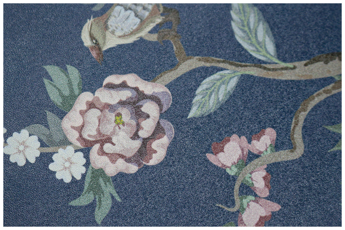 HaokHome Peel and Stick Wallpaper Floral Forest Navy/Green/Pink Removable Bedroom Wall Decorations