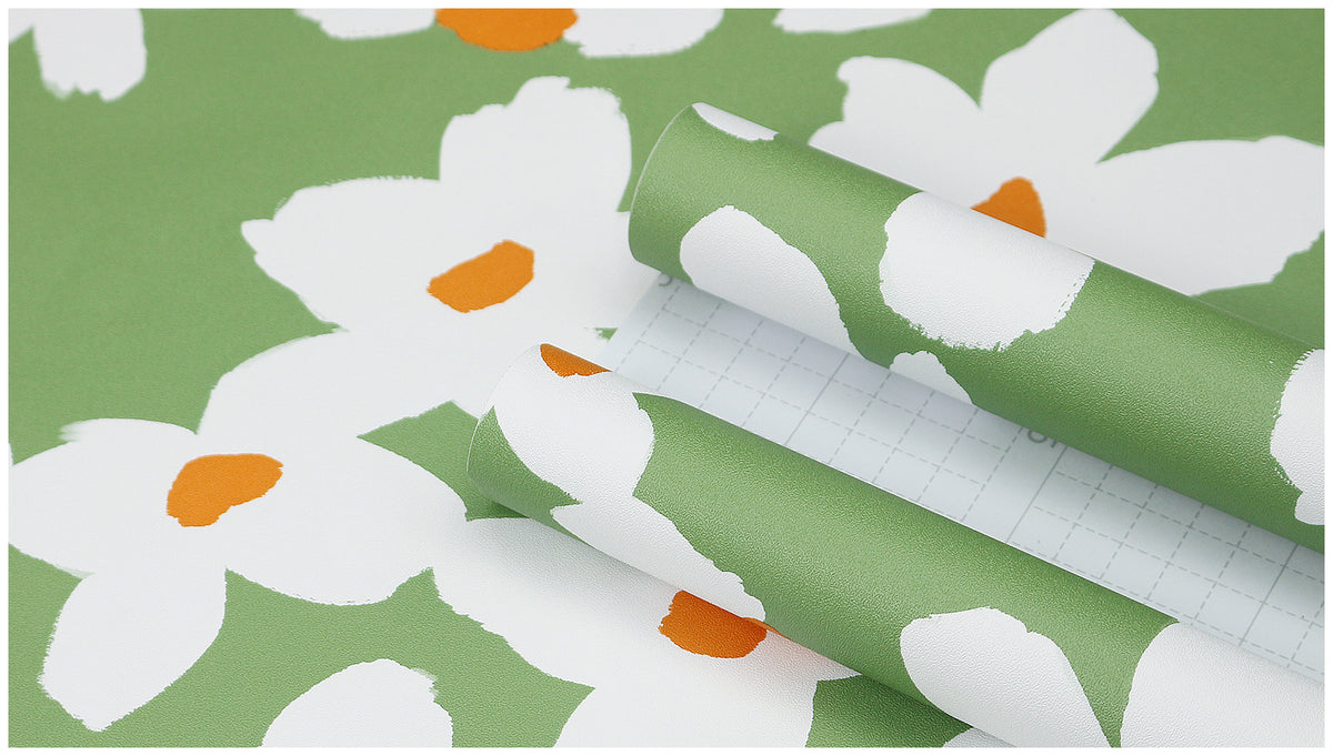 Sage Daisy Minimal Cottage Wallpaper