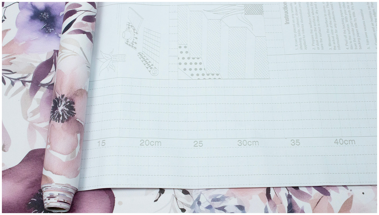 HaokHome 93349 Mauve/Purple Floral Peel and Stick Wallpaper Removable Wall Paper Vinyl Stick on Wall Contact Paper