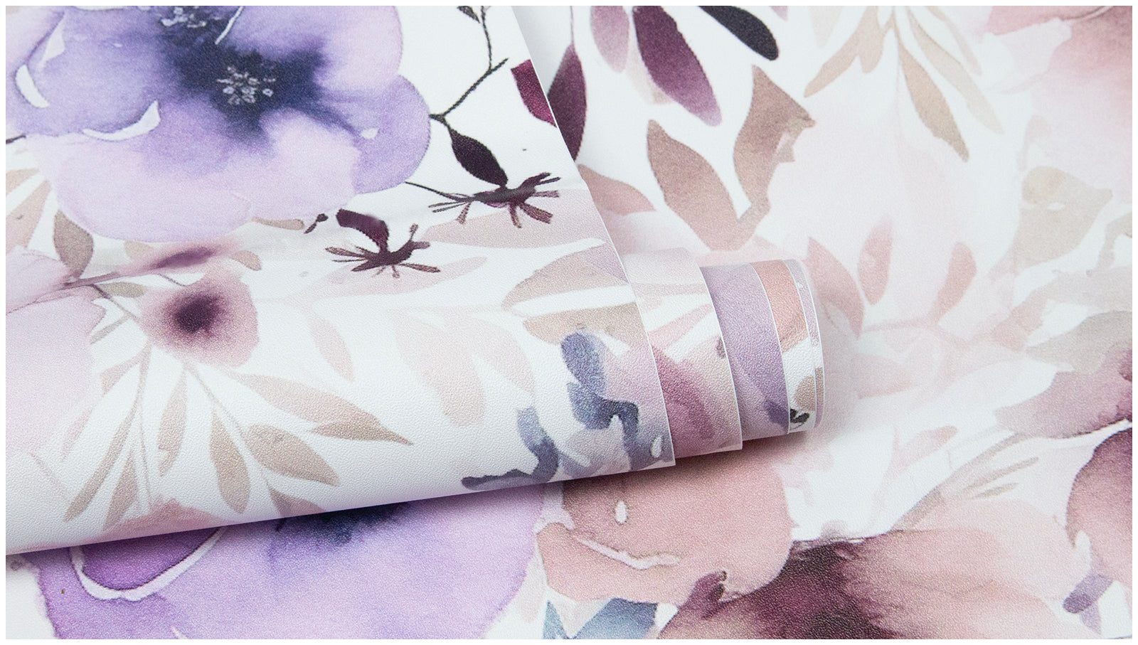 HaokHome 93349 Mauve/Purple Floral Peel and Stick Wallpaper Removable Wall Paper Vinyl Stick on Wall Contact Paper