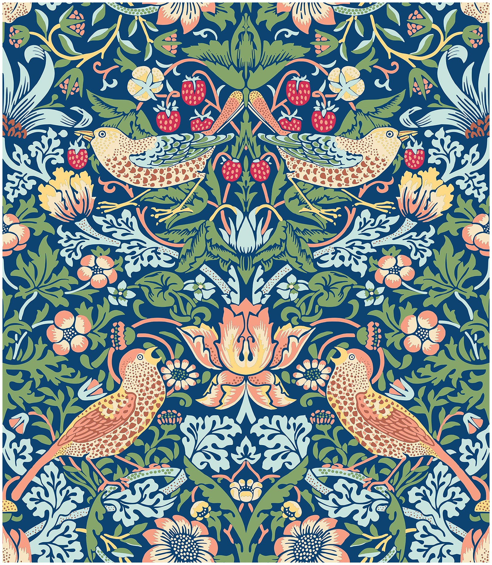HAOKHOME 94029-1 Vintage Floral Peel and Stick Wallpaper Strawberry Thief Botanical Blue/Green Wall Murals Home Kitchen Bedroom Decor by William Morris