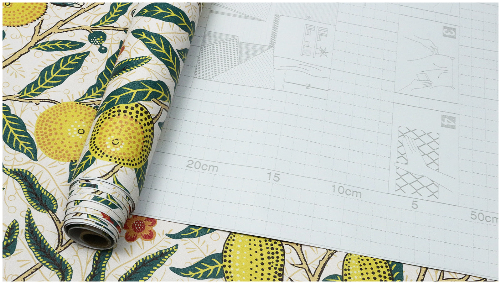 HAOKHOME 93308-2 Vintage Peel and Stick Wallpaper Lemon Pomegranate Forest Beige/Green/Yellow Wall Murals Home Kitchen Bedroom Decor by William Morris