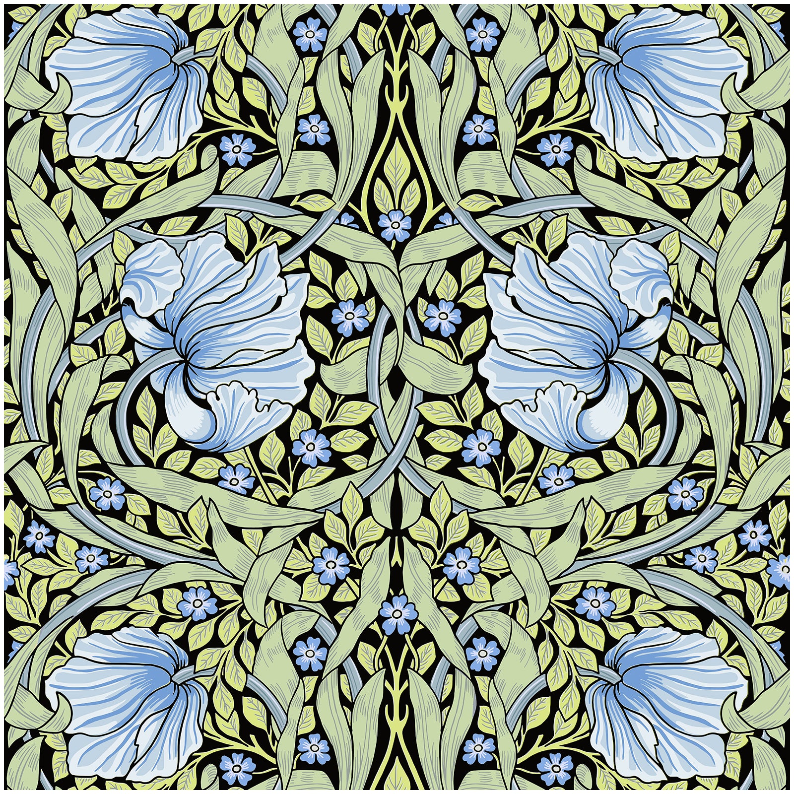 green vintage wallpaper pattern