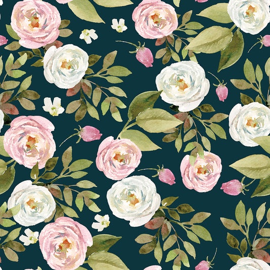 HaokHome 93119 Vintage Peel and Stick Wallpaper Floral Rose Pink White Green Removable Wall Paper Stick on Murals for Home Decor