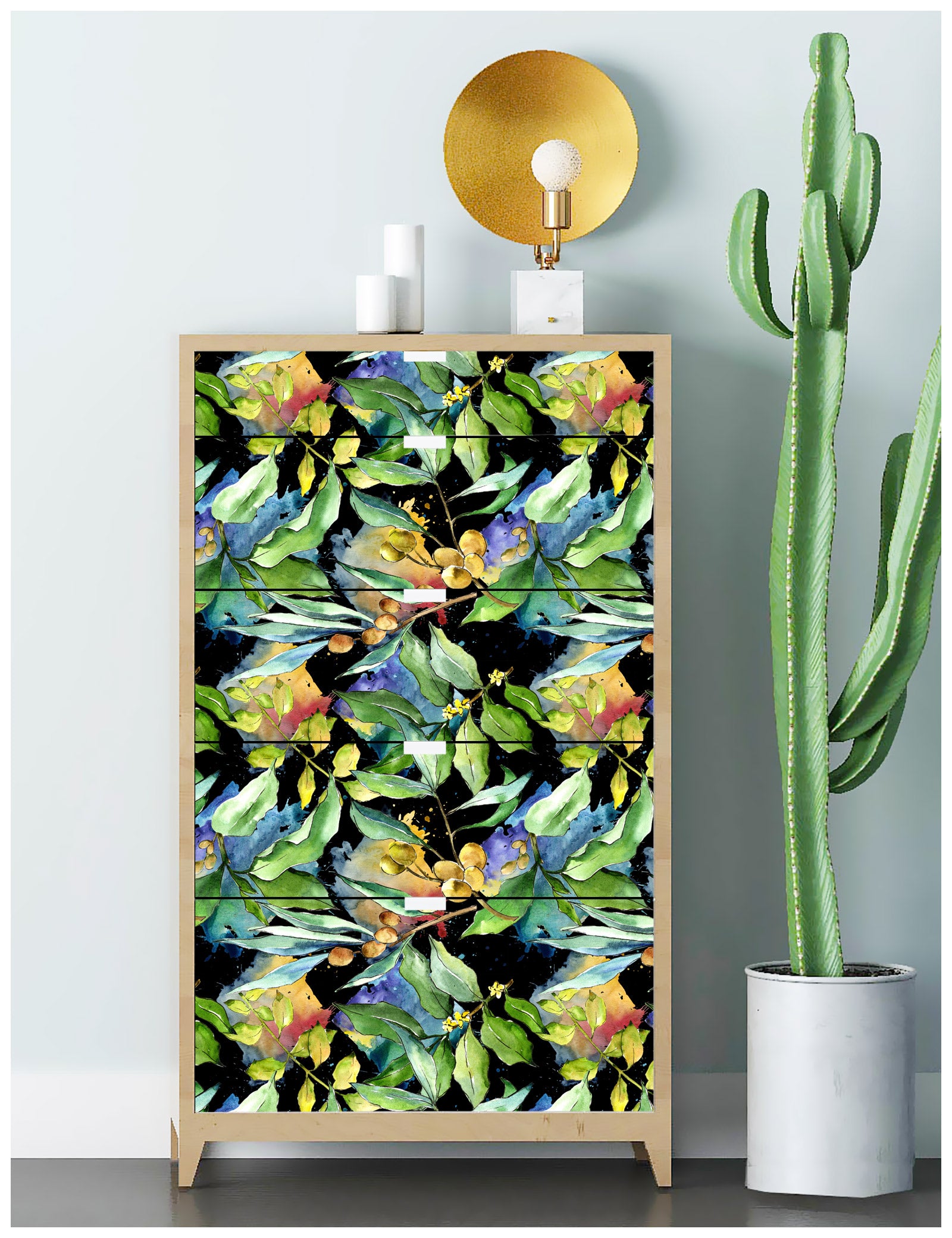 HaokHome 93147 Abstract Tropical Leaves Stick on Peel and Stick Wallpaper Removable Contactpaper