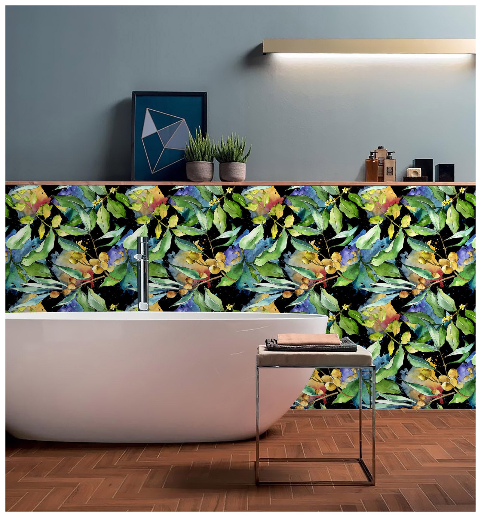 HaokHome 93147 Abstract Tropical Leaves Stick on Peel and Stick Wallpaper Removable Contactpaper
