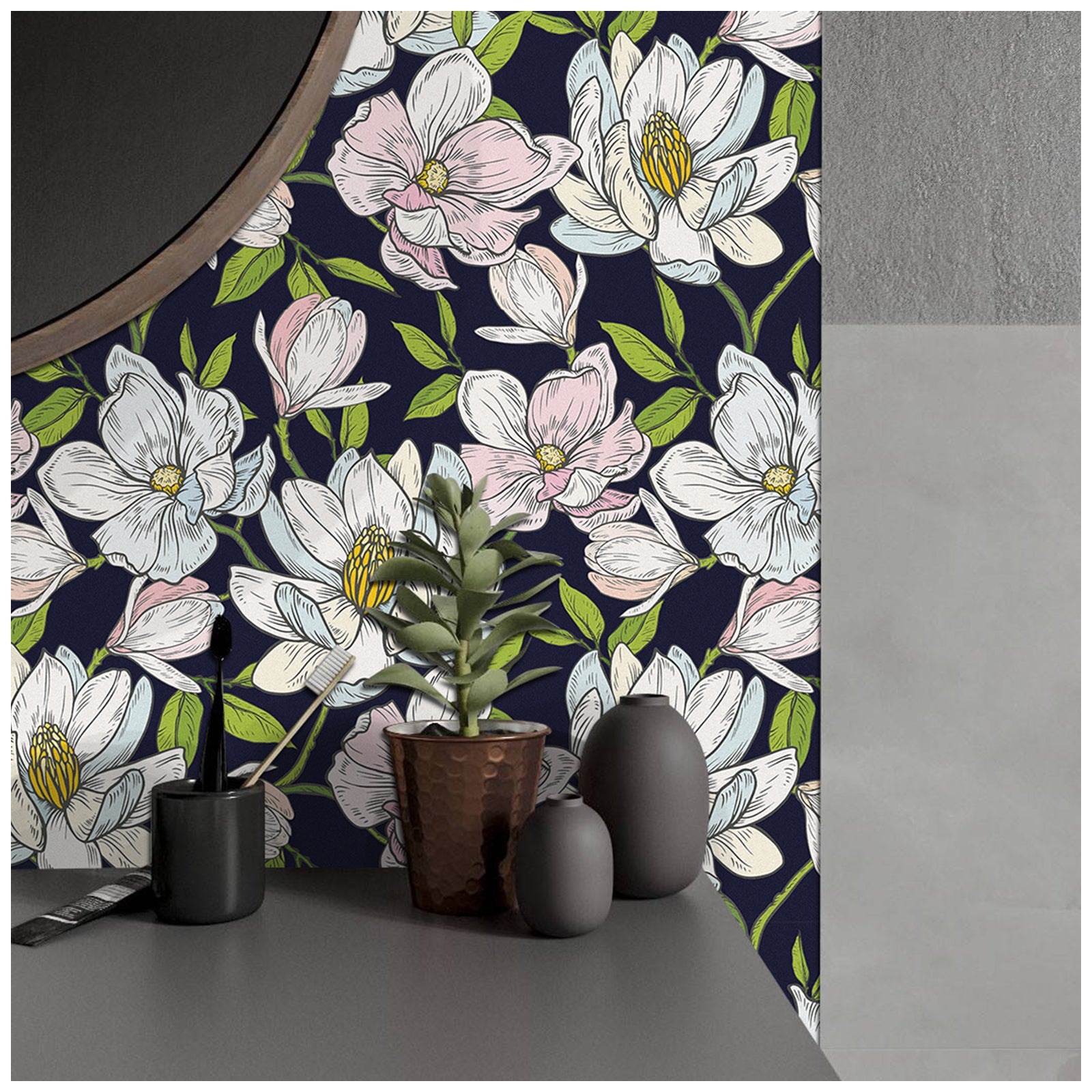 HaokHome 93234 Blooming Flower Peel and Stick Wallpaper Removable Vinyl Self Adhesive Decor