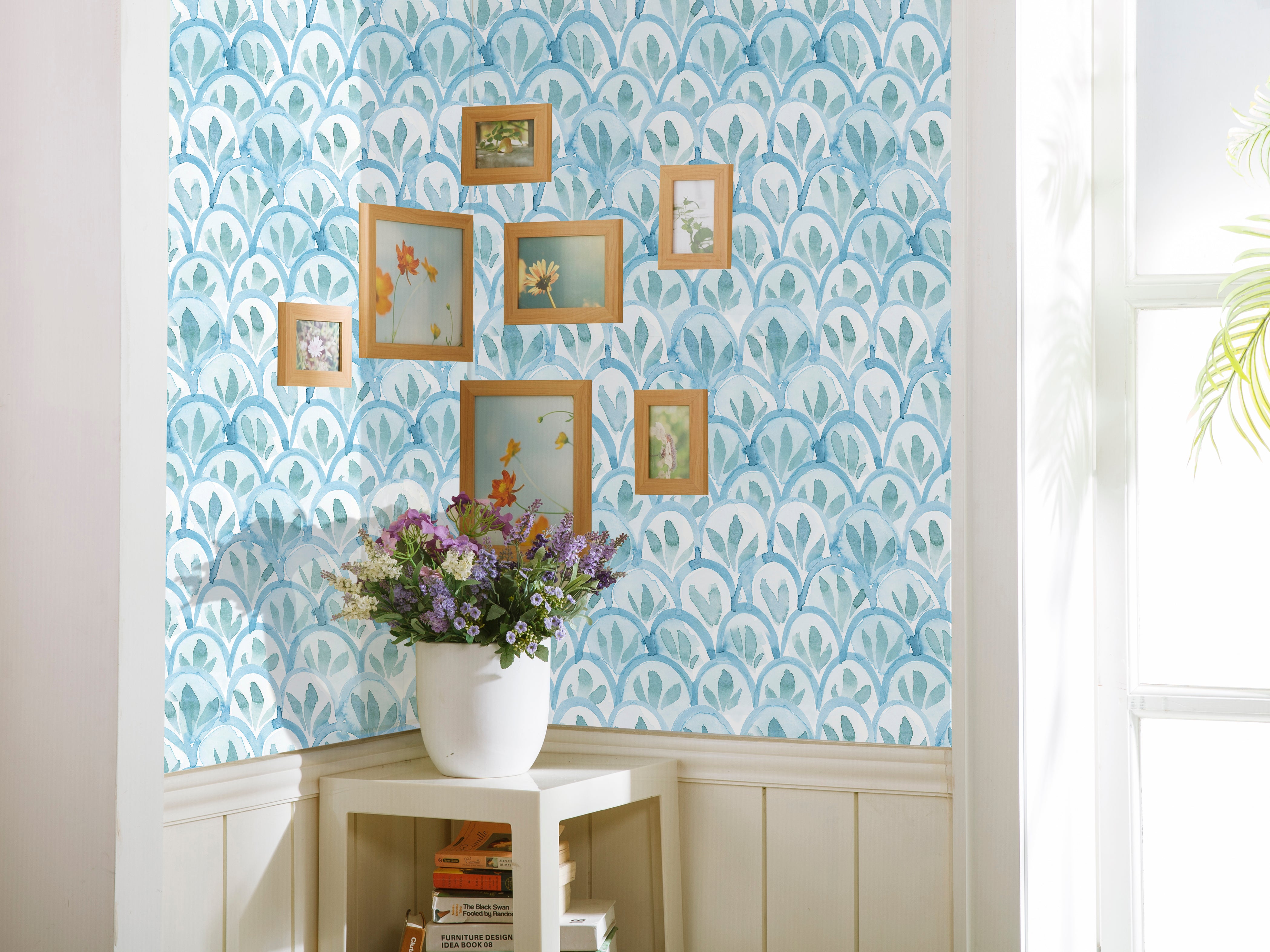 HaokHome 96110 Blue Abstract Wallpaper Peel and Stick Kitchen Desktop Art Deco Wallpaper