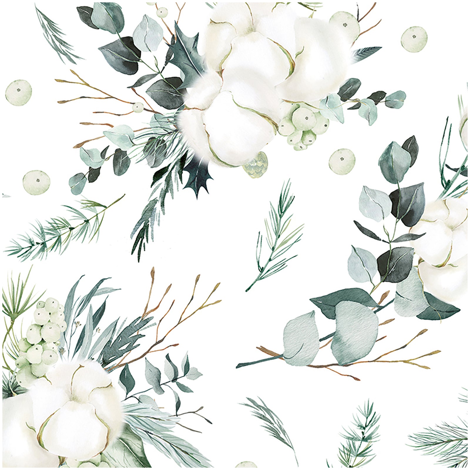 green and white botanical wallpaper