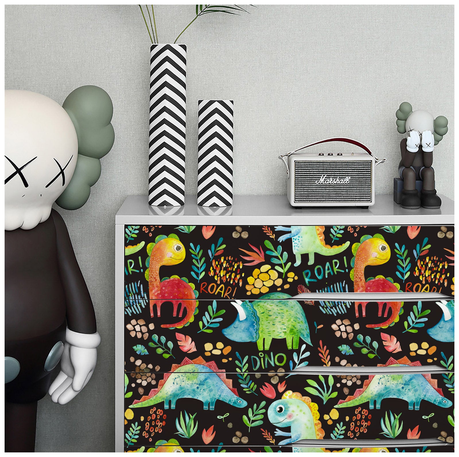 HaokHome 99034 Cartoon Peel and Stick Wallpaper Self Adhesive Dinosaurs Contact Paper