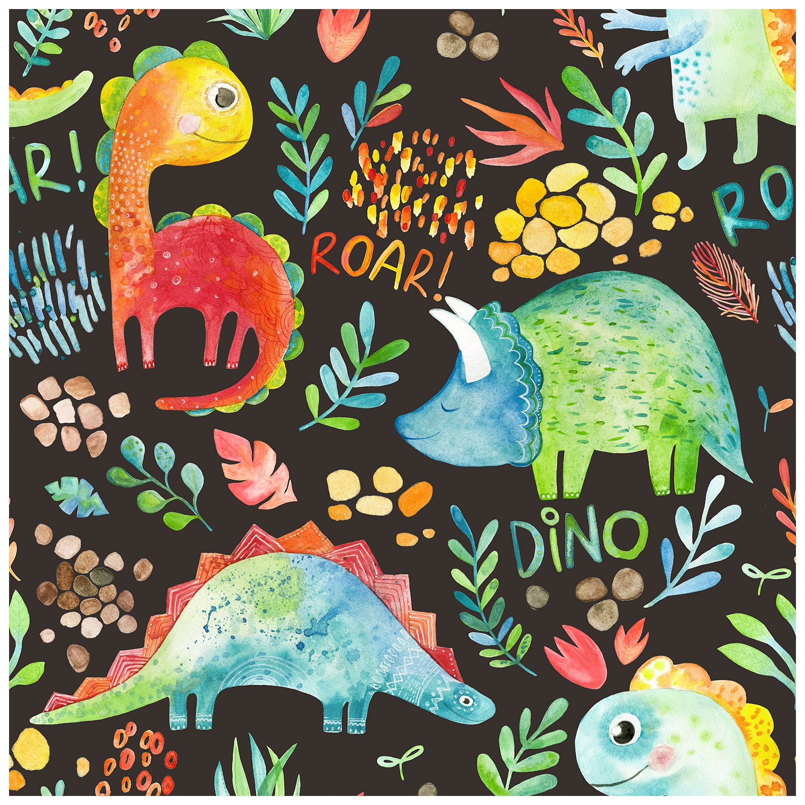 HaokHome 99034 Cartoon Peel and Stick Wallpaper Self Adhesive Dinosaurs Contact Paper