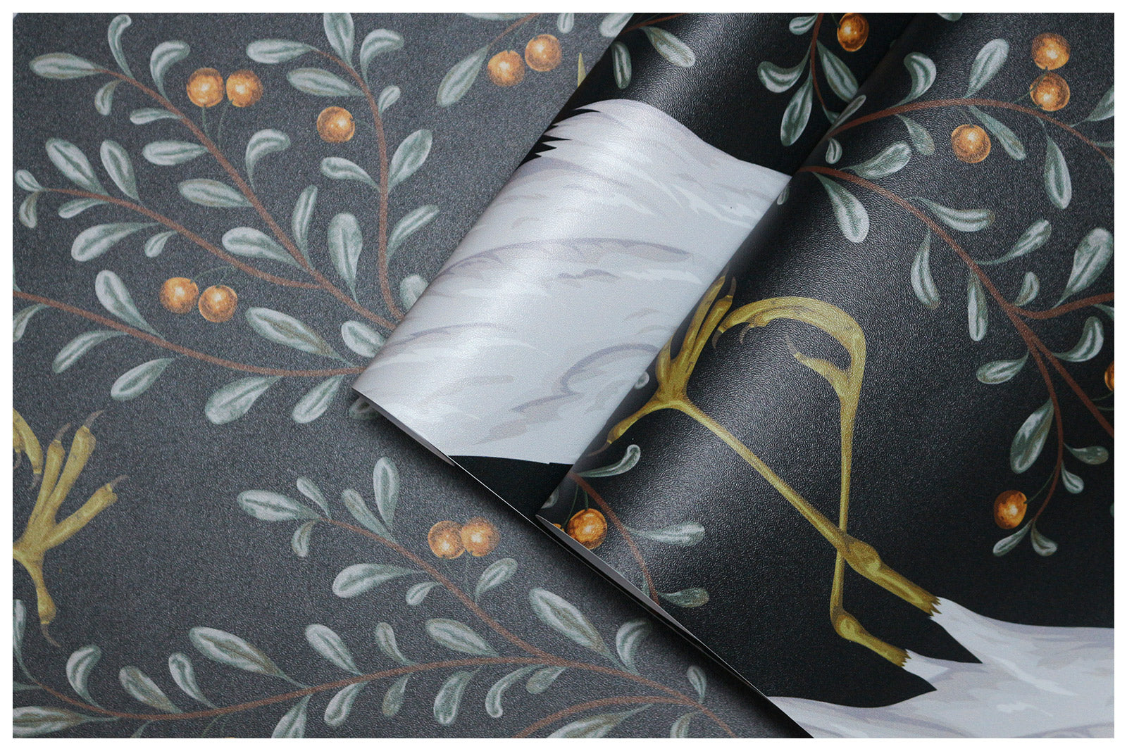 HaokHome 93134 Classical Crane Peel and Stick Wallpaper Forest for Bedroom Removable Decorations