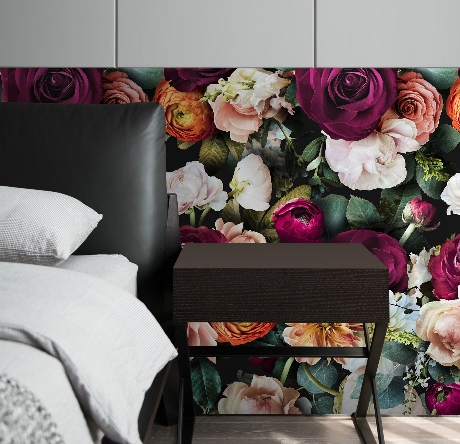 HaokHome 93277 Colorful Removable Wallpaper Peel and Stick Bright Flower Bouquet for Home Decor